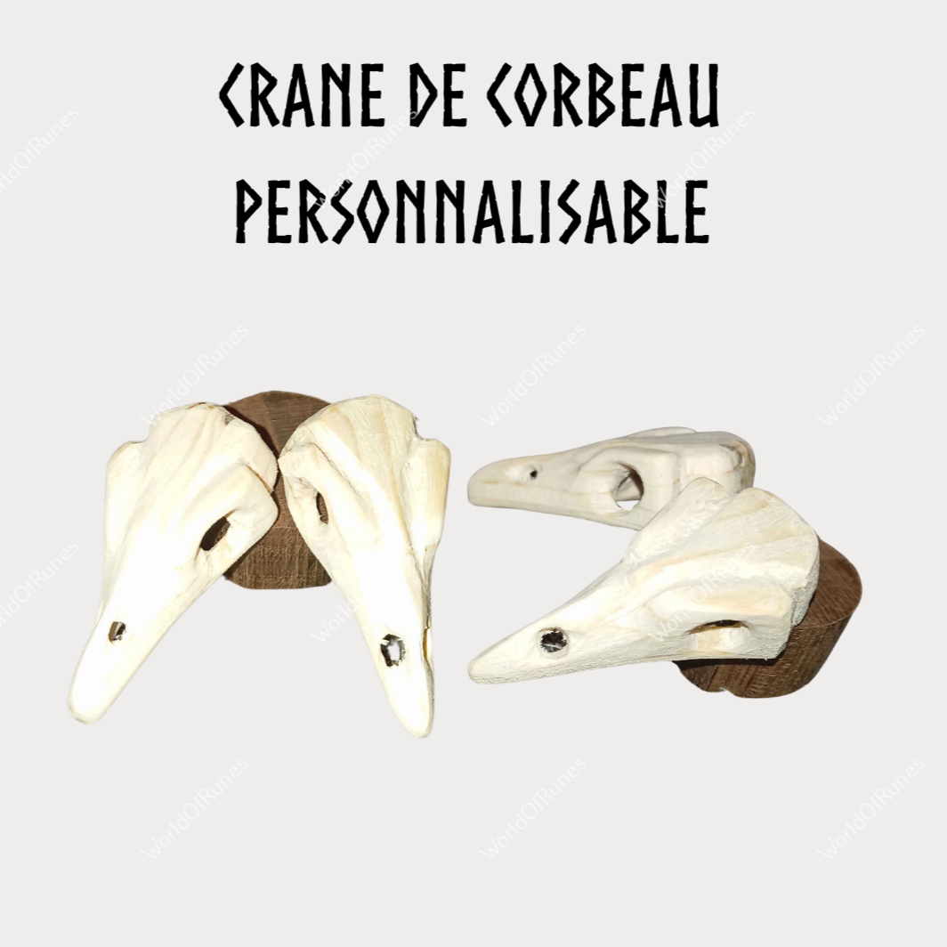 Pendentif crane de corbeau personnalisable