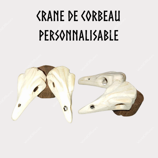 Pendentif crane de corbeau personnalisable